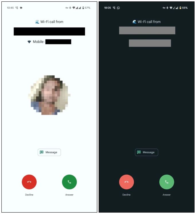 New Google Phone Call Interface