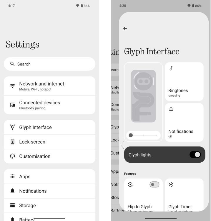 Nothing OS 3.0 new settings app redesign