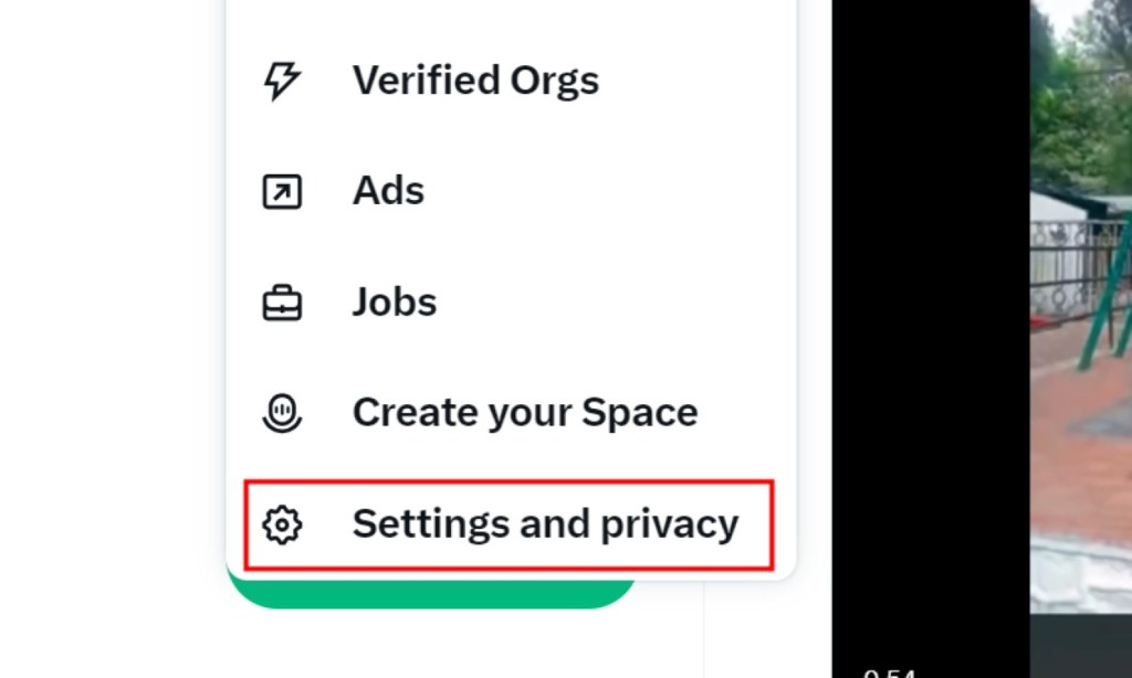 Open Settings And Privacy on X