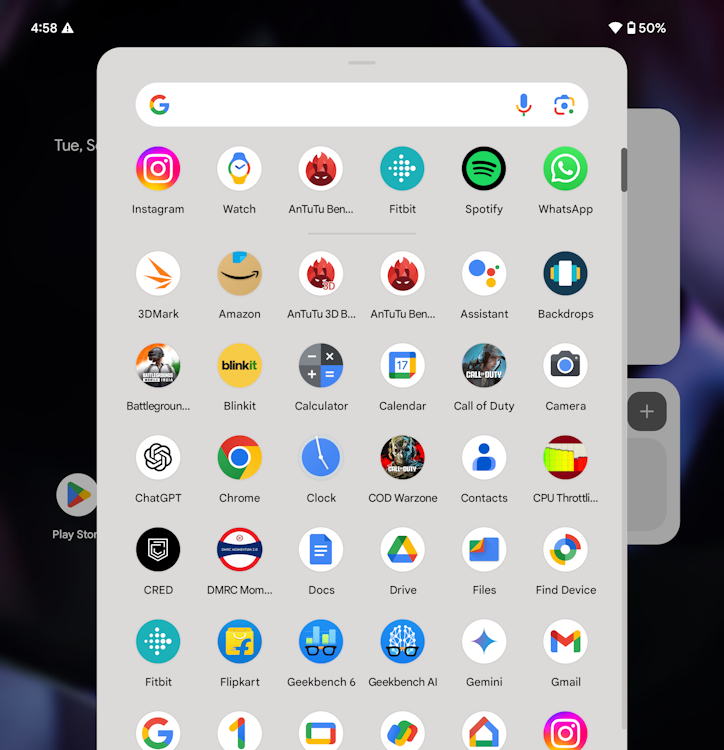 Pixel 9 Pro Fold App Drawer Look