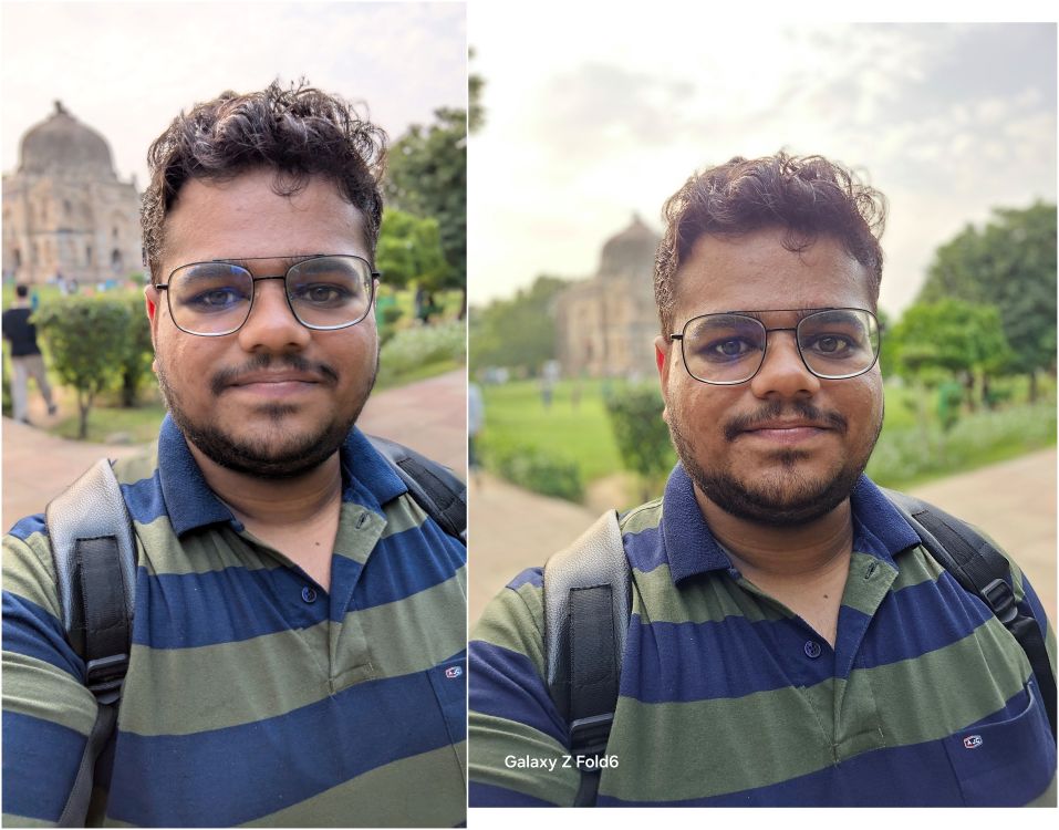 Pixel 9 Pro Fold vs Samsung Galaxy Z Fold 6 Selfie Retrato