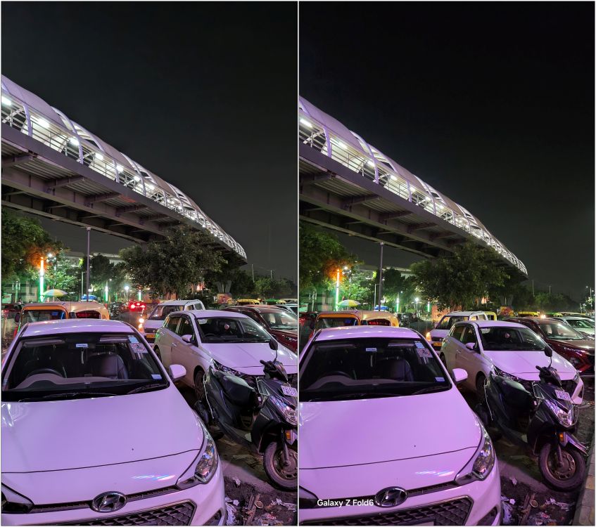 Pixel 9 Pro Fold vs Samsung Galazy Z Fold 6 Night Shot 1