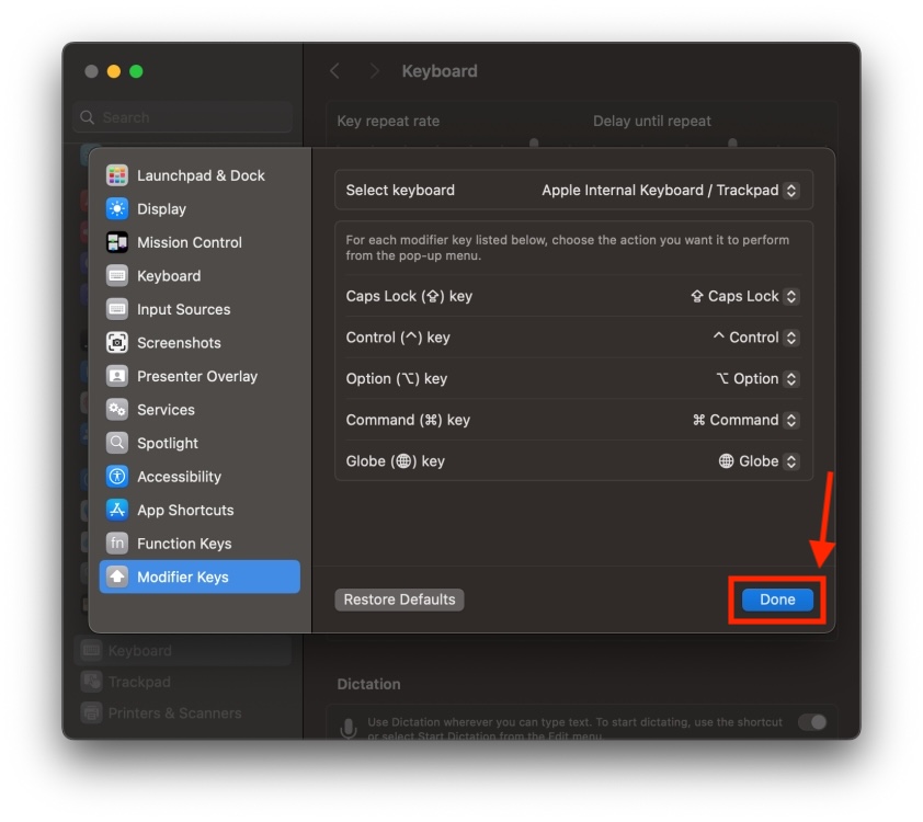 Reconfigure Modifier Keys