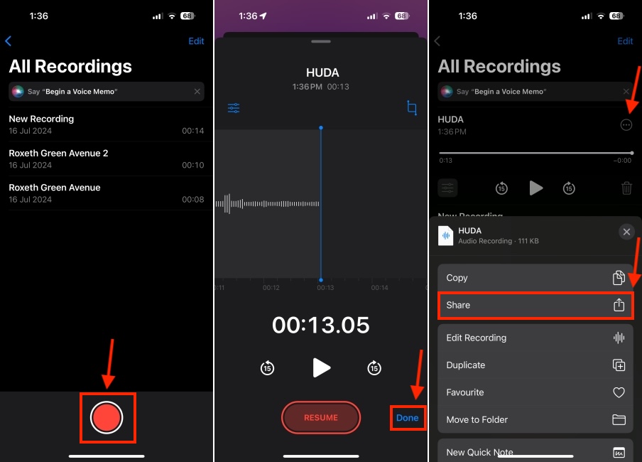 Record Calls on iPhone using Voice Memos app