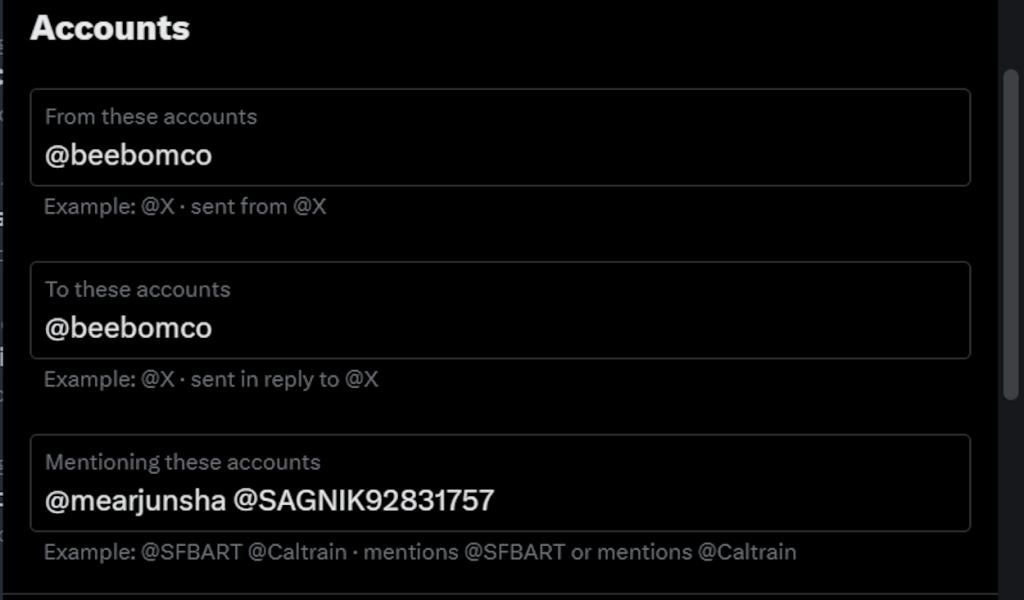 Search specific accounts on X Advanced Search Twitter