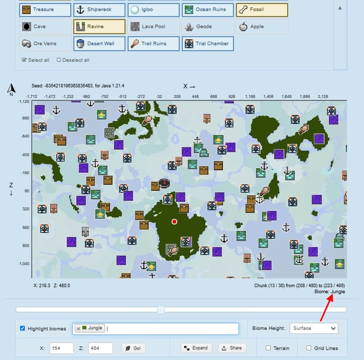Minecraft Seed Map  Use This Tool to Find Rare Biomes and Structures - 94