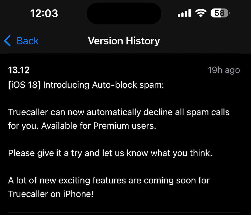 Truecaller Brings Auto Block Spam Call Feature to iPhones with iOS 18