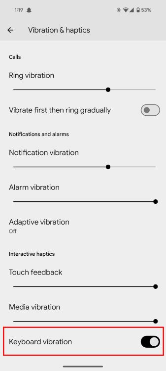 Universal Keyboard Vibrations