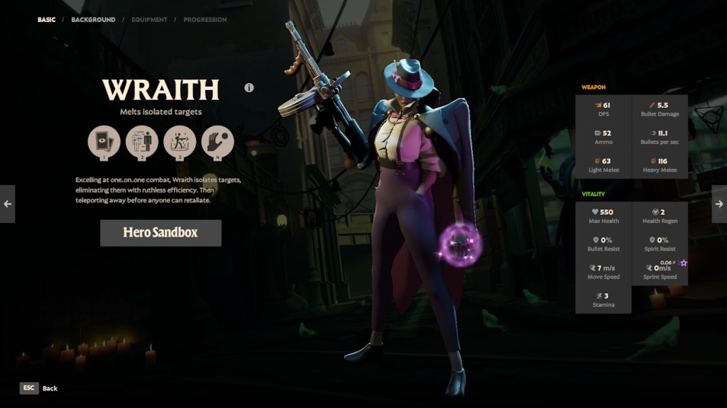 Wraith in Deadlock with abilities