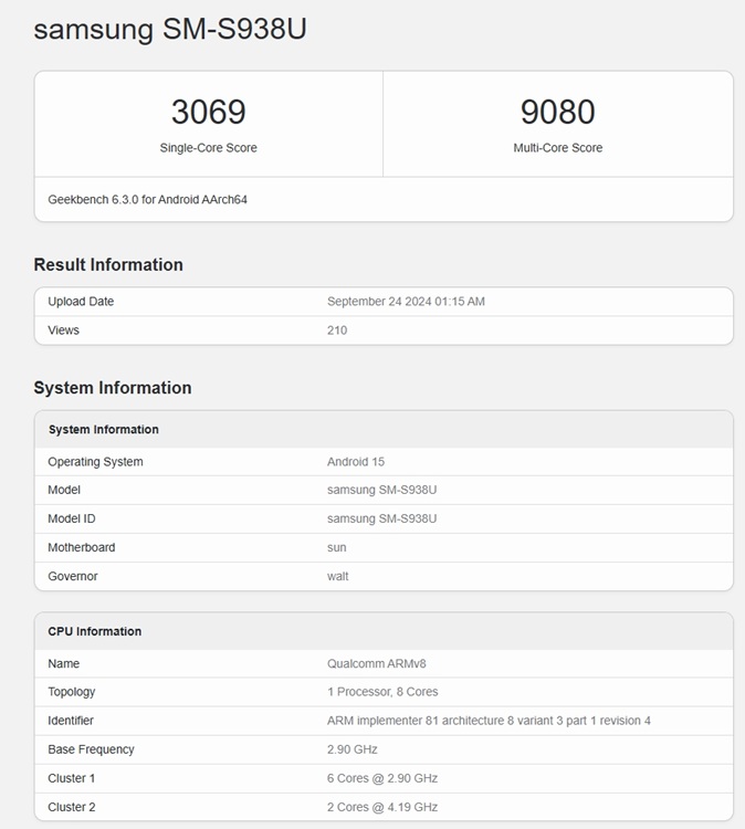 s25 ultra geekbench score