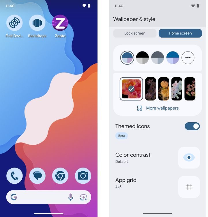 Android 15 থিমযুক্ত আইকন
