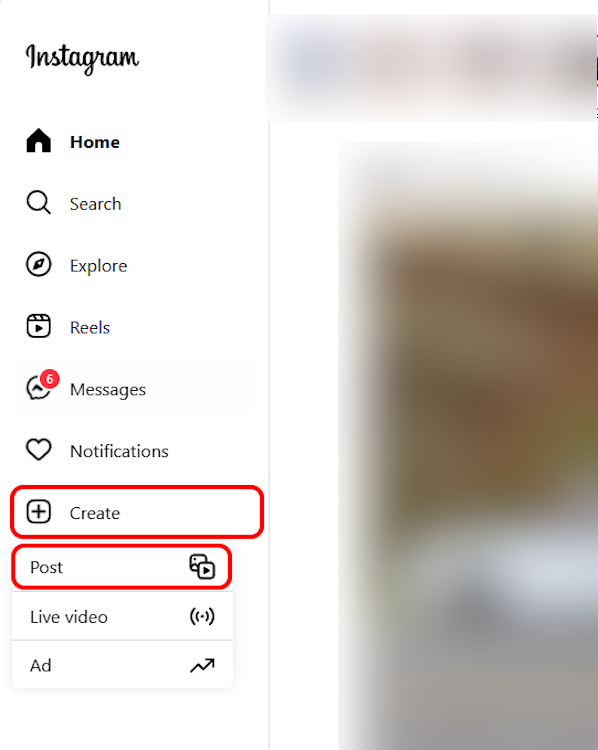 Creating a post on Instagram web