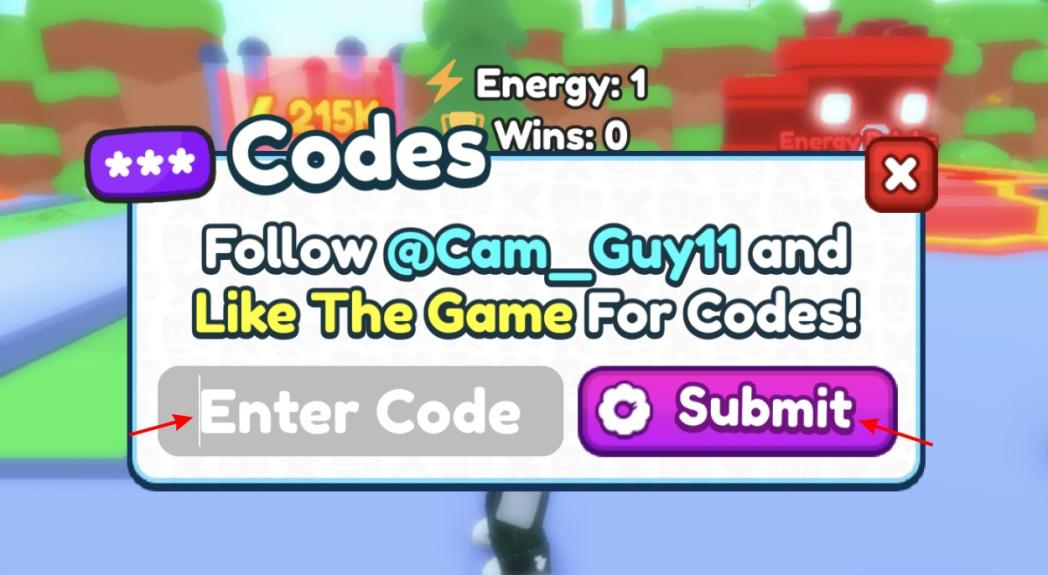 Enter code and redeem energy drink simulator