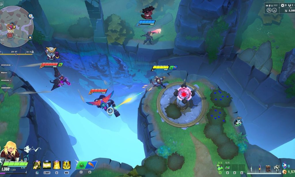 Gameplay of two teams fighting in Supervive