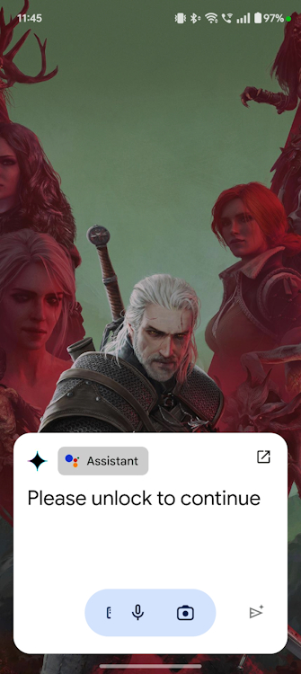 Google Gemini please unlock phone message
