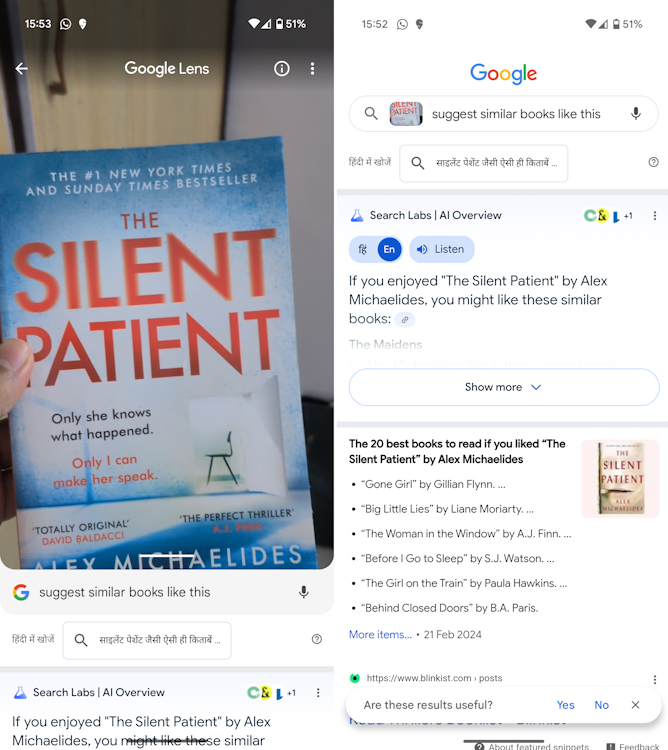 Identifying a book using Google Lens