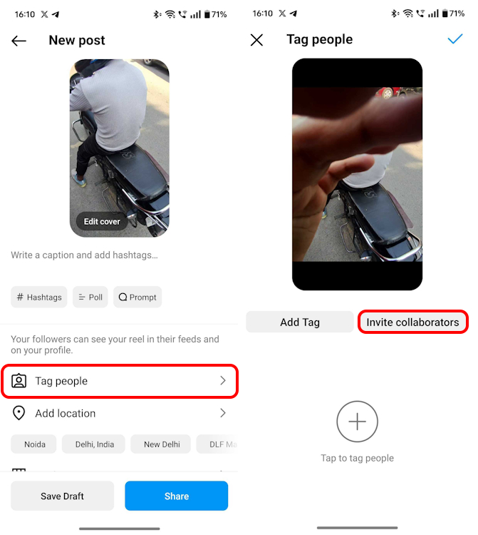 Invite collaborators Instagram feature location