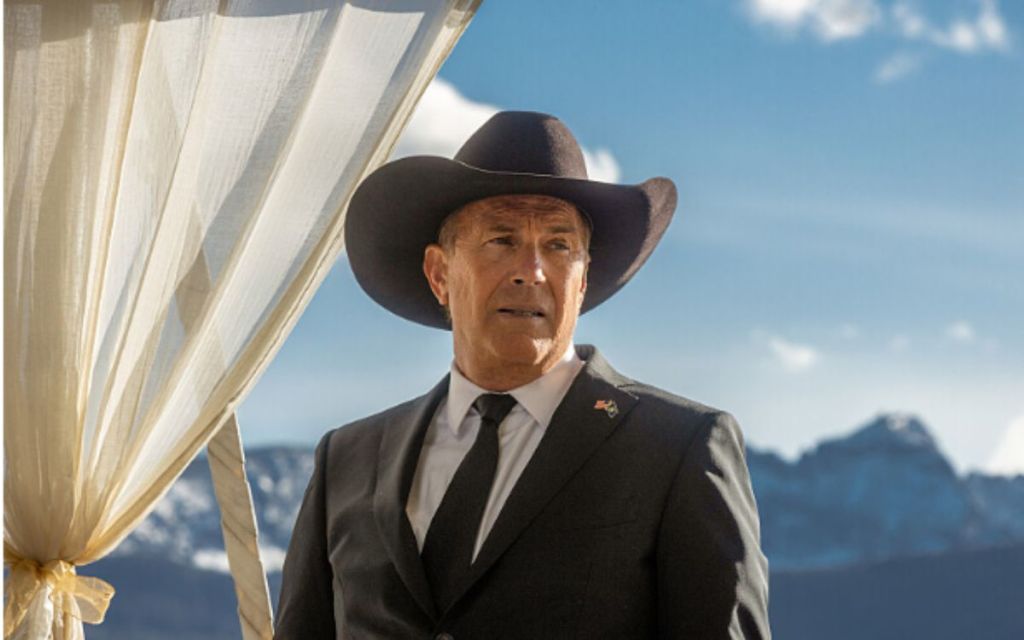 Kevin Costner as John Dutton on the set of Yellowstone