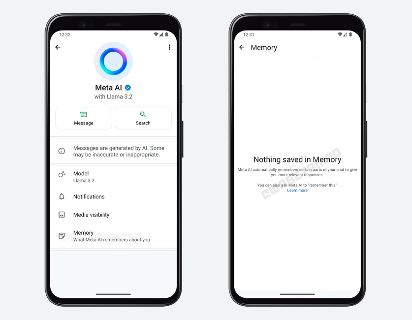 Memory Option for Meta AI in WhatsApp