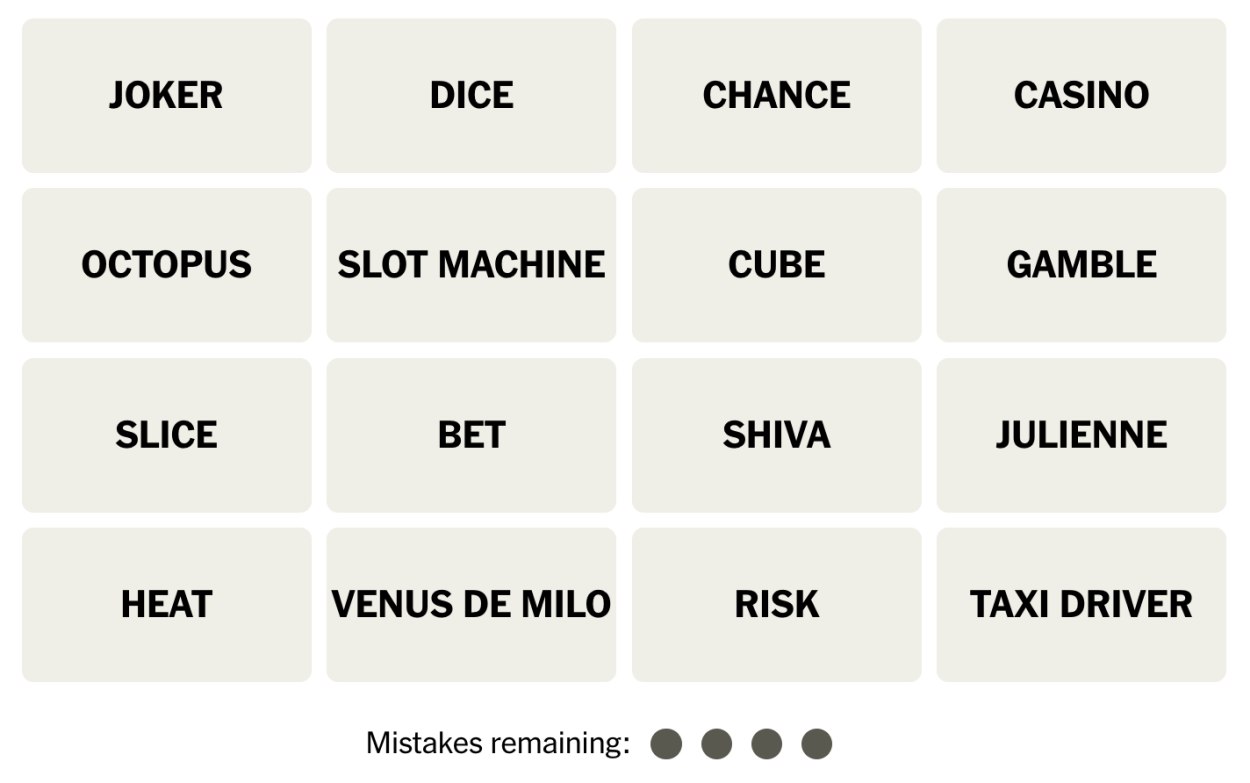 NYT Connections October 2 Grid 