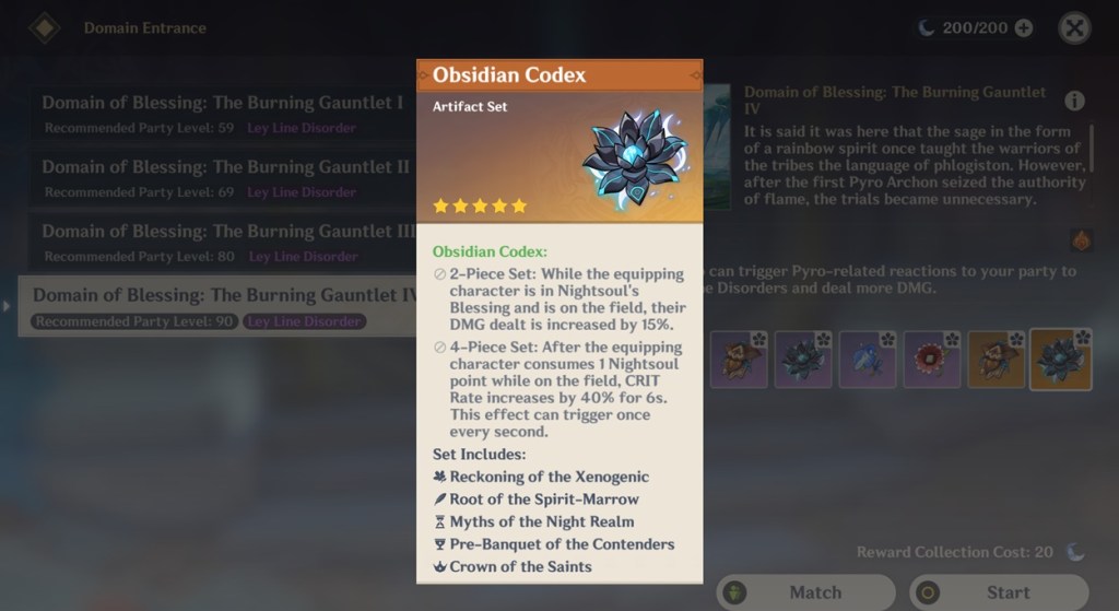 Obsidian Codex Artifact Genshin Impact