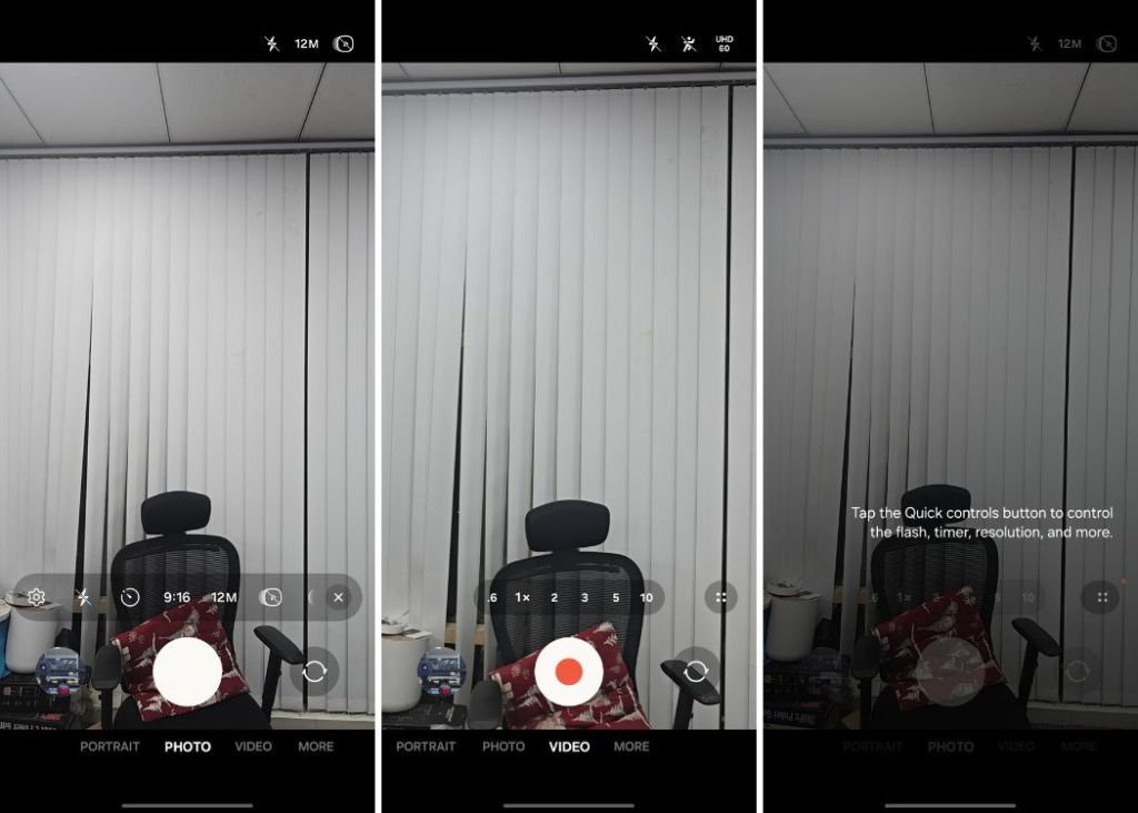 One Ui 7 camera UI photo, video, and quick shortcuts