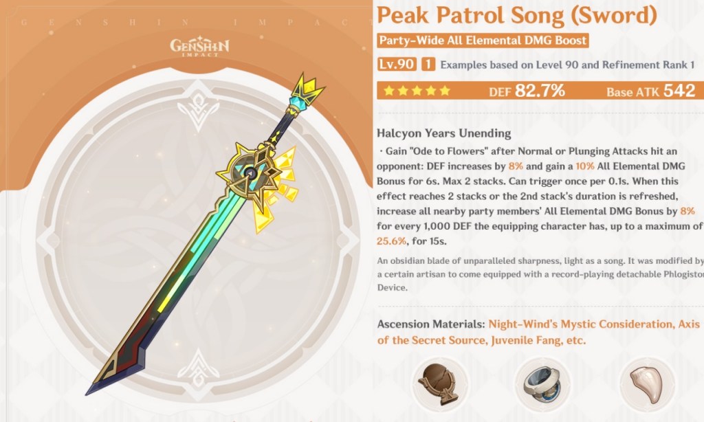 Peak Patrol Song Weapon Genshin Impact