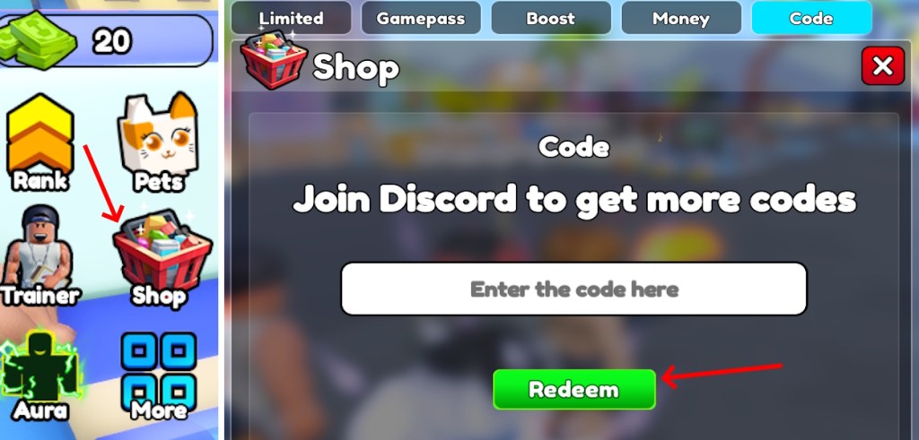 Redeem Gym Star Simulator codes steps