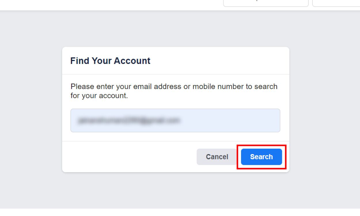 Search Your Facebook Account