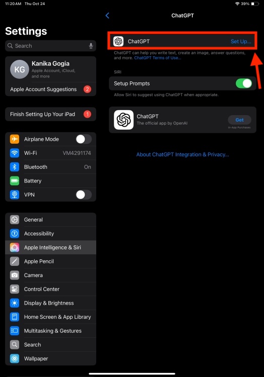 Set Up ChatGPT Integration on iPad