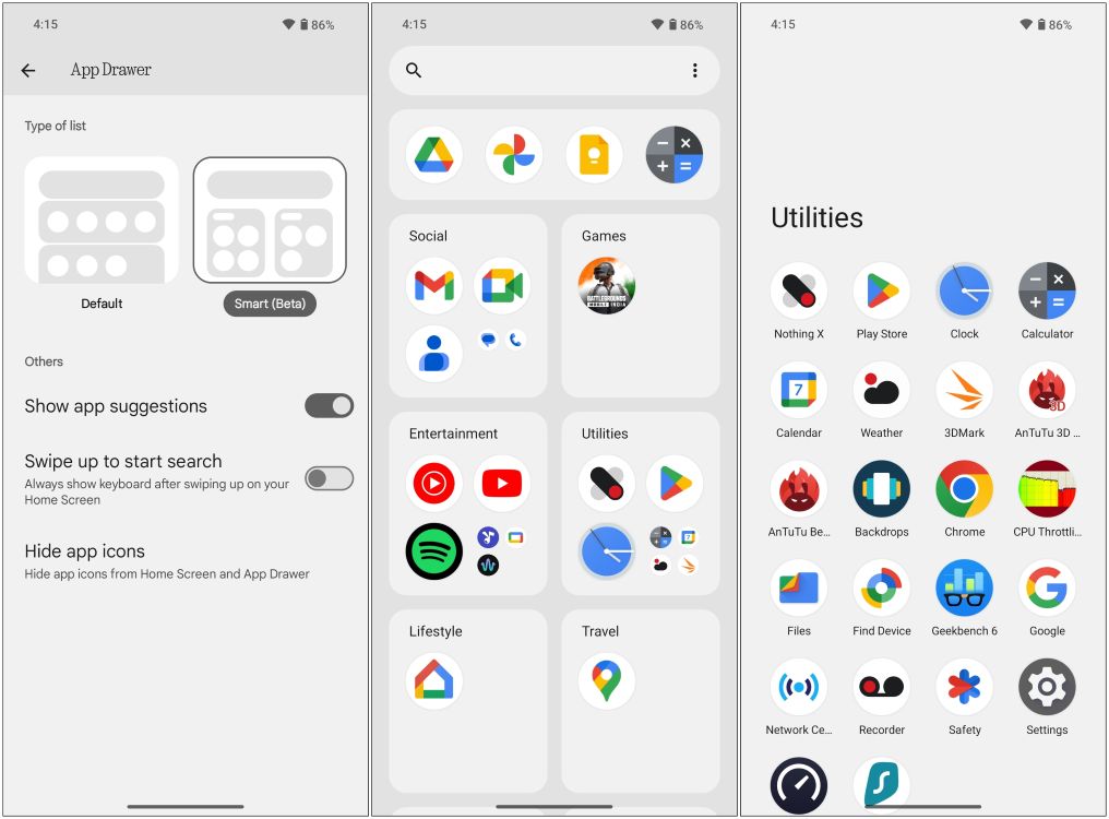 Smart App Drawer Nothing OS