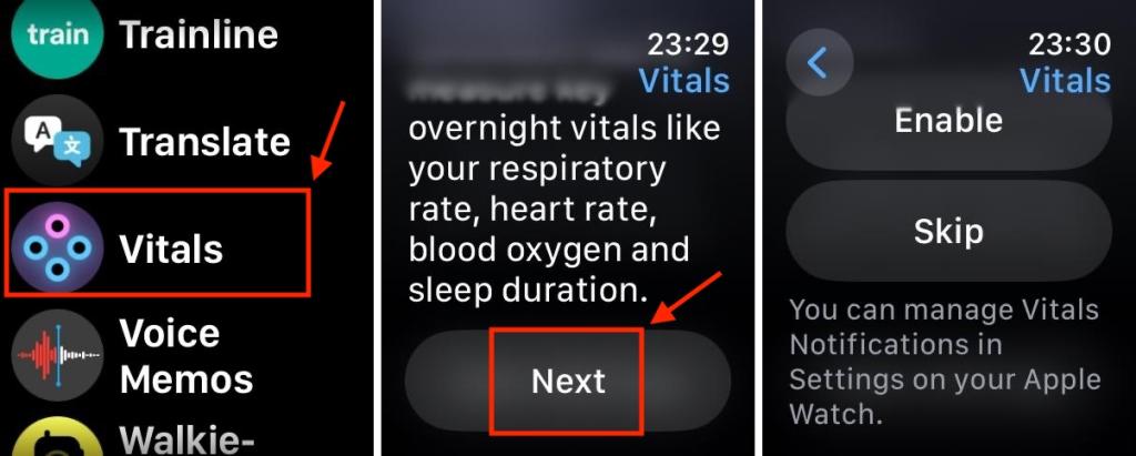 Apple Watch Vitals App Set Up