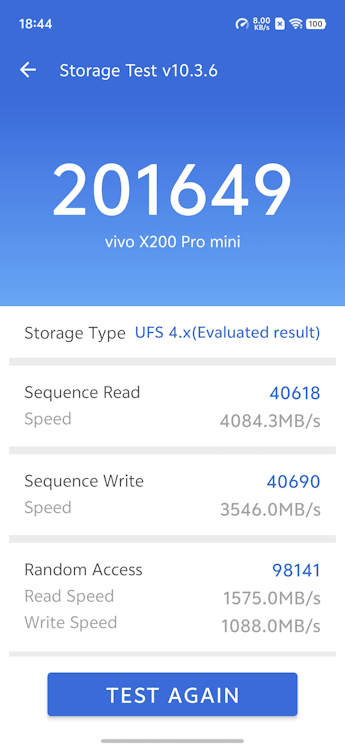 Vivo X200 Pro Mini AnTuTu Storage