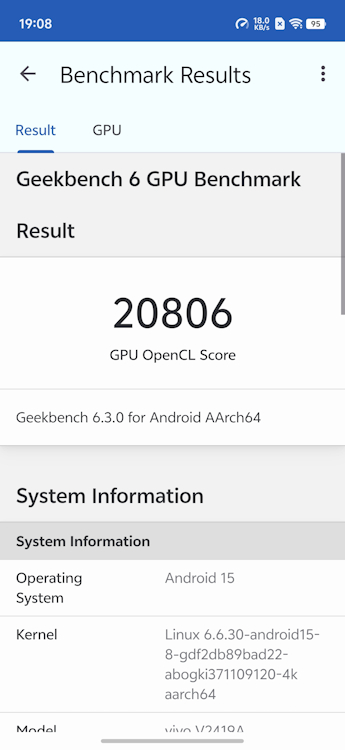 Vivo X200 Pro Mini Geekbench OpenCL