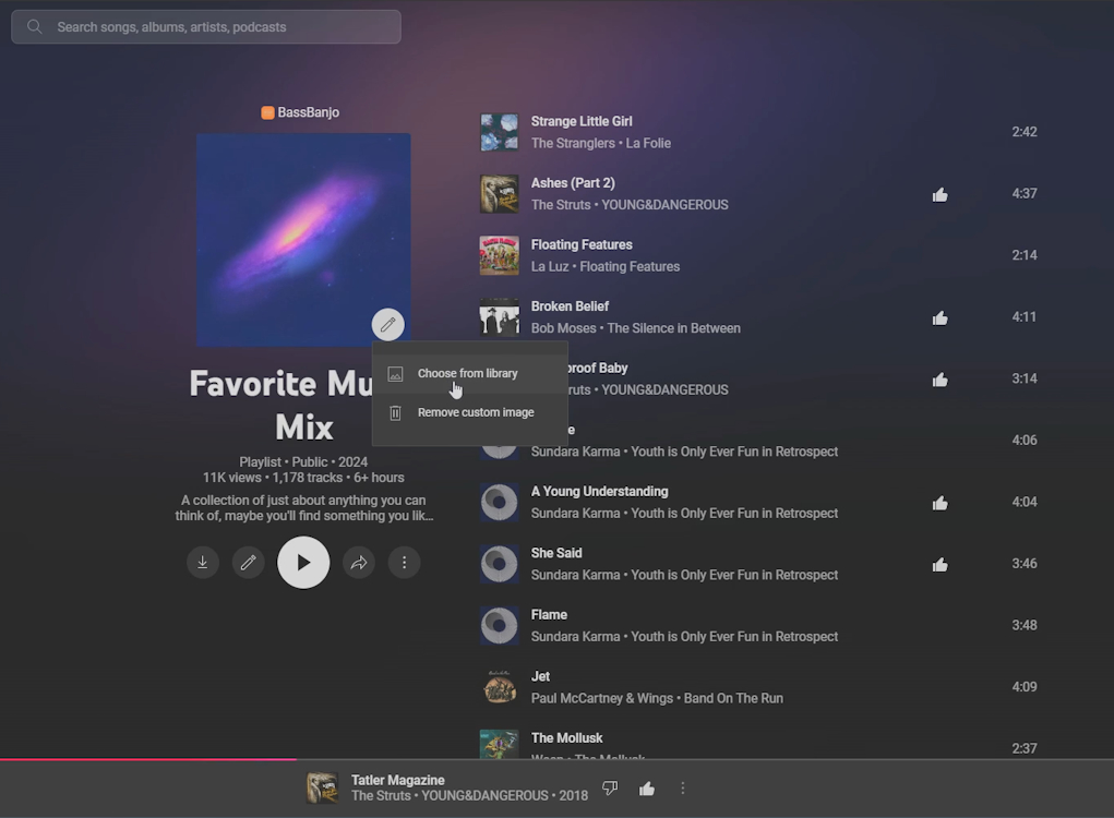 YouTube Music Custom Thumbnail for Playlists demo