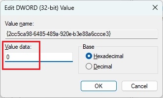 change value data in registry