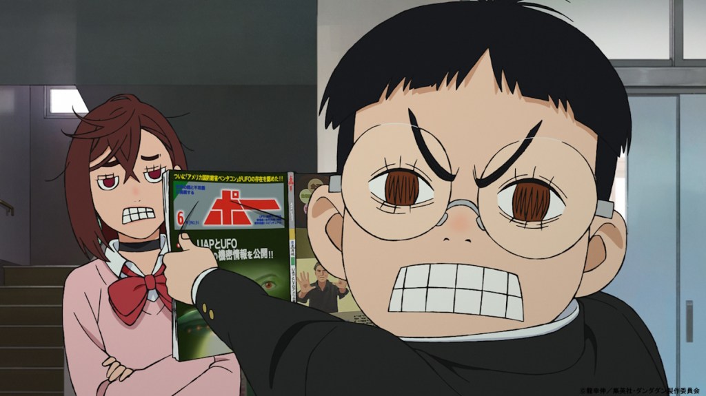 Annoyed Momo and Okarun in Dandadan anime