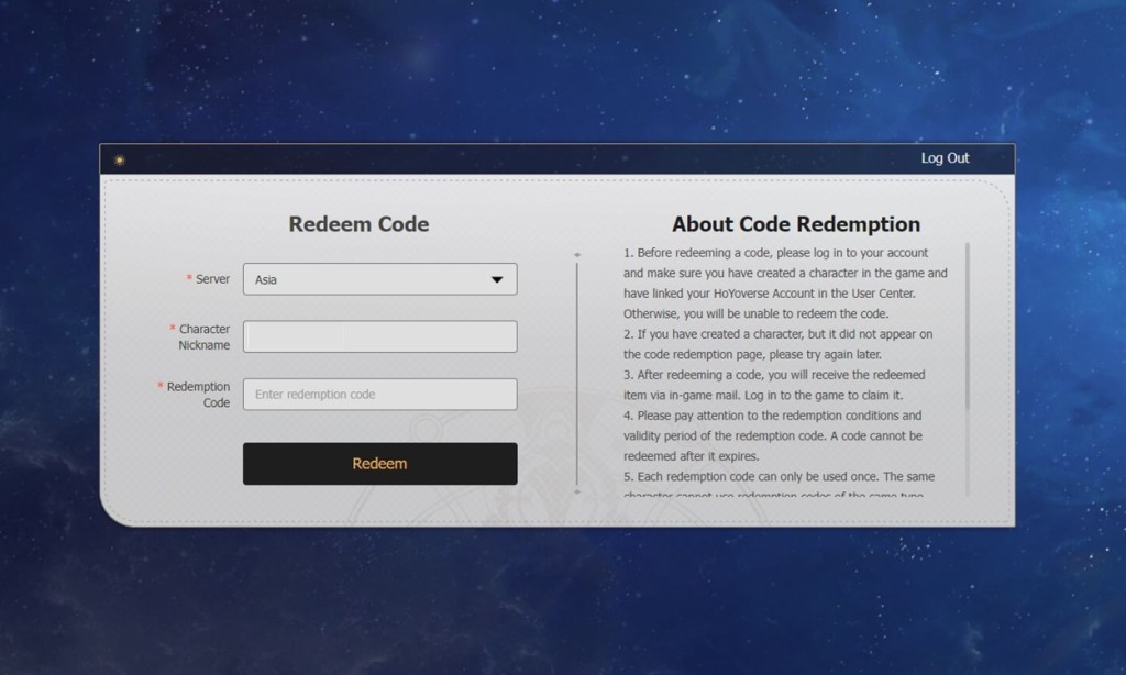 redeem Honkai Star Rail codes