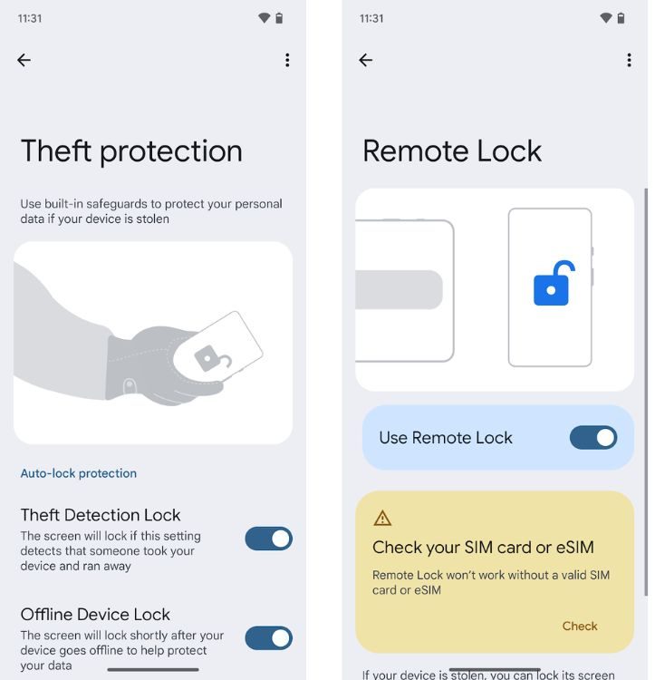 Remote lock and theft protection