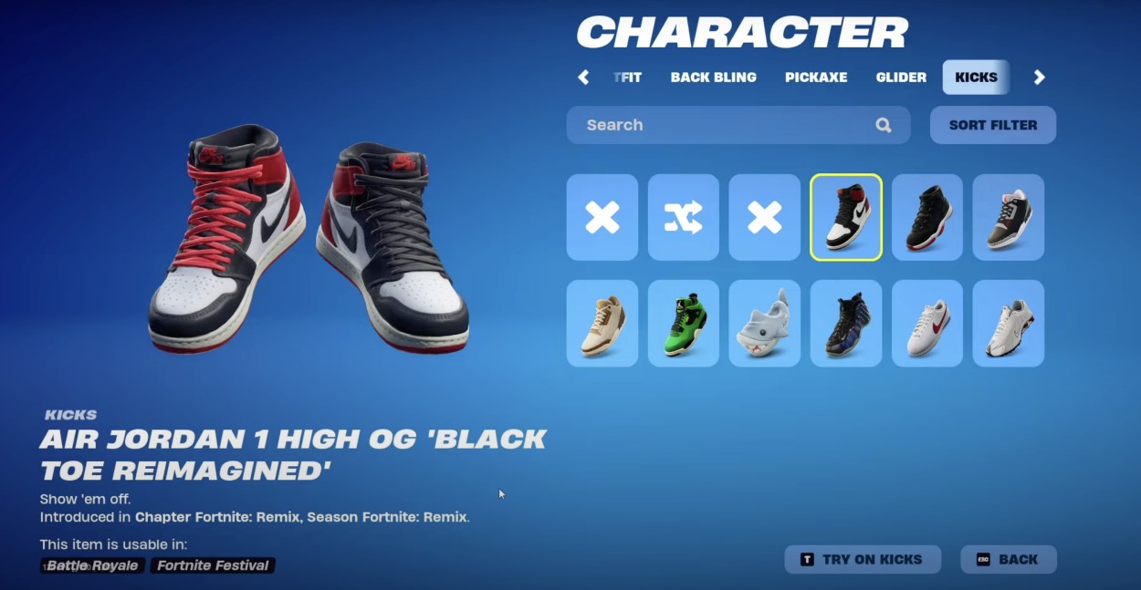 Fortnite Kicks Jordan 1