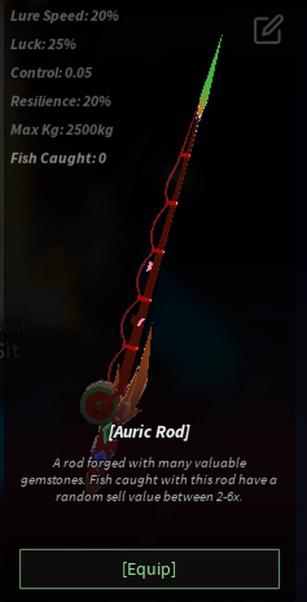 Auric Rod Stats Fisch