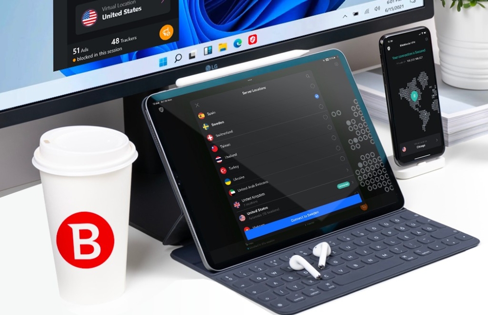 Bitdefender VPN on iPad phone and computer