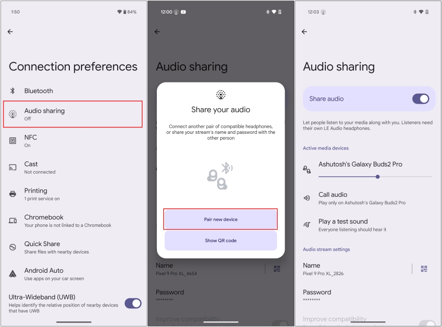 Bluetooth Audio Sharing Feature in Use