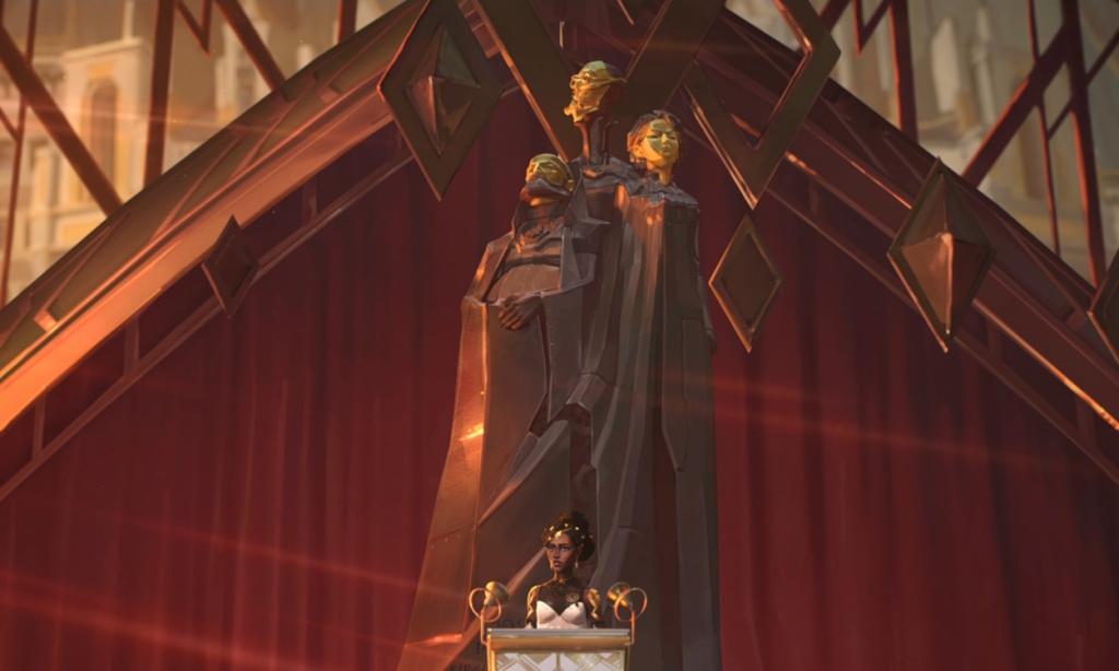 Dead councilors' statue in Arcane season 2.