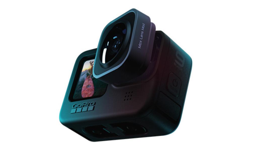 GoPro Hero 9 product image from the bottom right with a white background