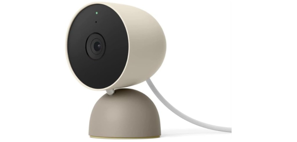 A wired Google Nest Indoor Camera Product image with a white background