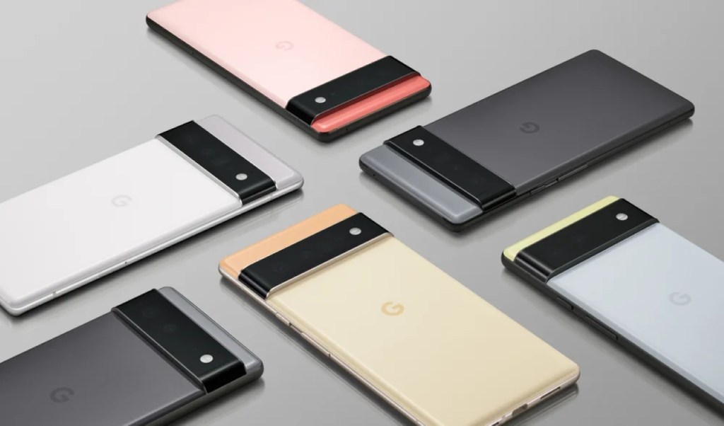 Google Pixel 6 phones in all colorways