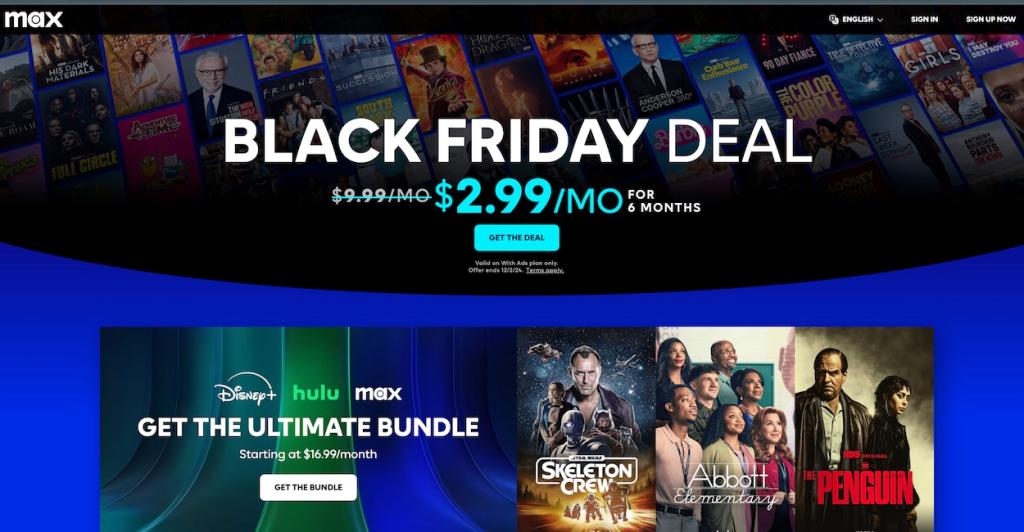 HBO Max Black Friday Deal 2024 (Get 70% Off)