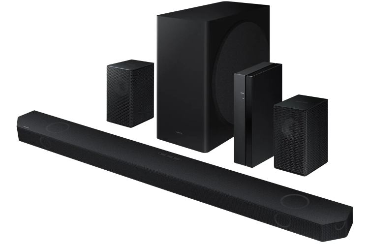 Samsung Q850D home theater setup tilted black