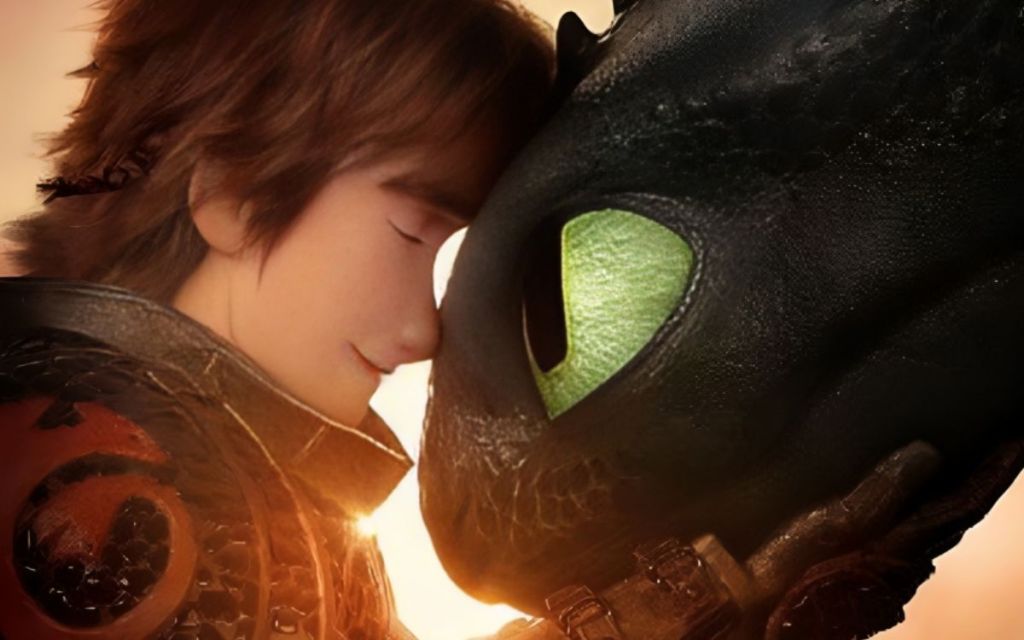 Hiccup and Toothless from the animated How To Train Your Dragon